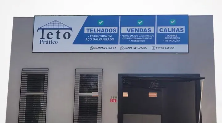 Fachada da loja Teto Prático